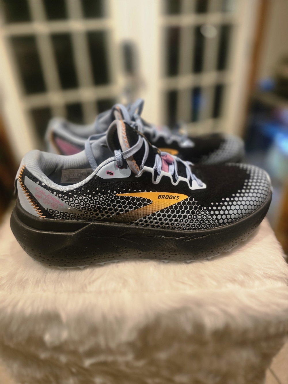Brooks Caldera 6 Women's Black Running Shoes with Yellow Accent